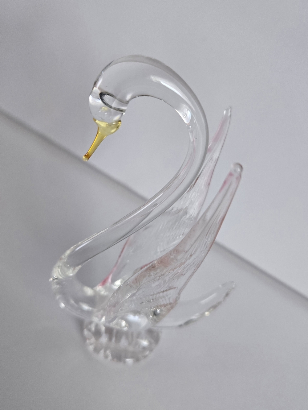 Vintage Hand-Blown All Glass Swan Figurine